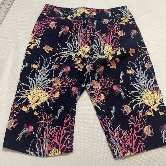 Lulu B Navy Blue Tropical Fish Capri Size 12 - Picture 8 of 8